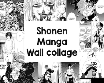 200pcs Shonen Manga Wall Collage + bonus 20pcs, Anime, Manga, Aesthetic, Manga Wall, Manga Panels, Anime Manga Wall Art, Wall Decoration