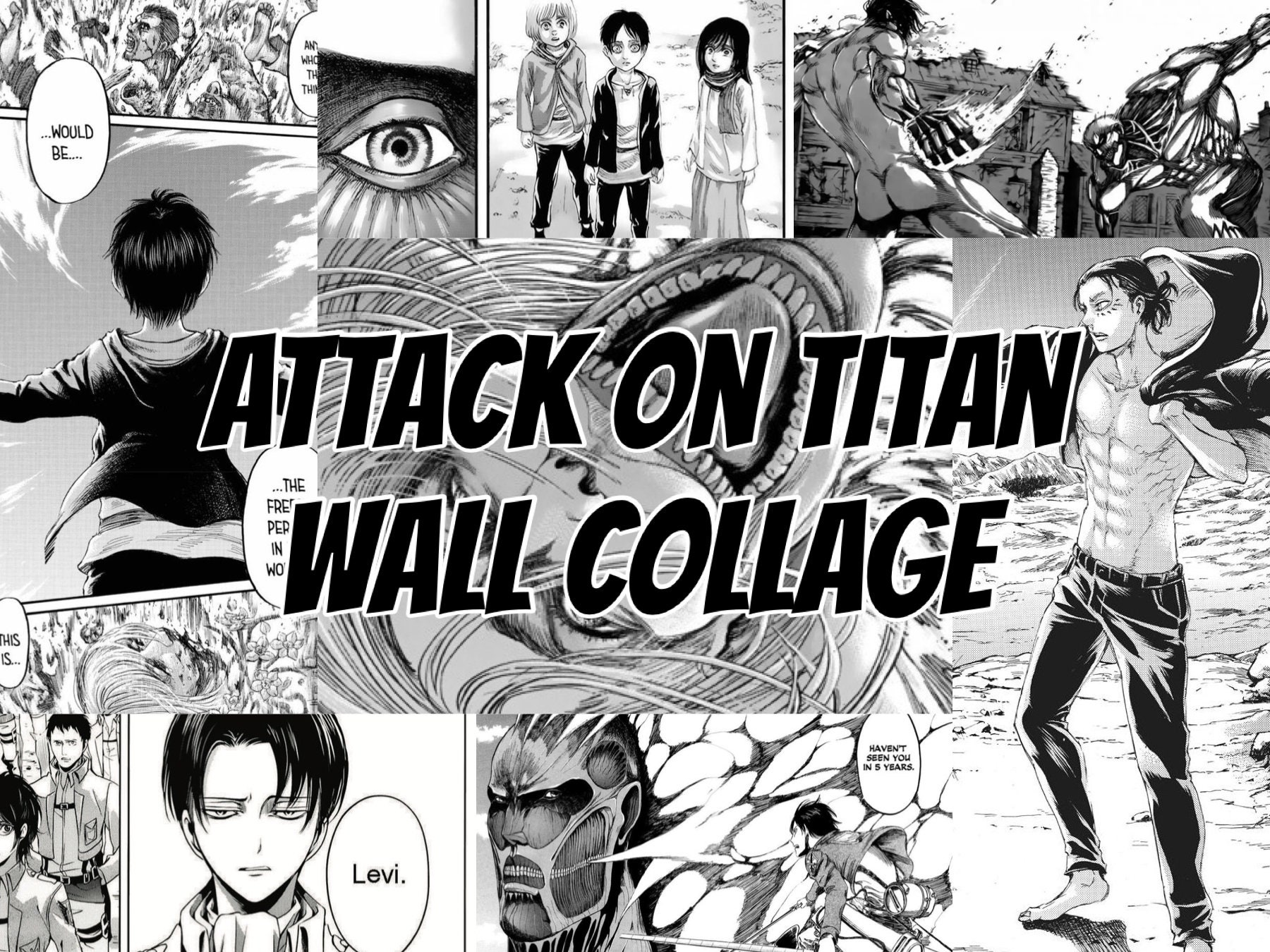 60pcs Attack On Titan Wall Collage Manga Aesthetic Manga Etsy
