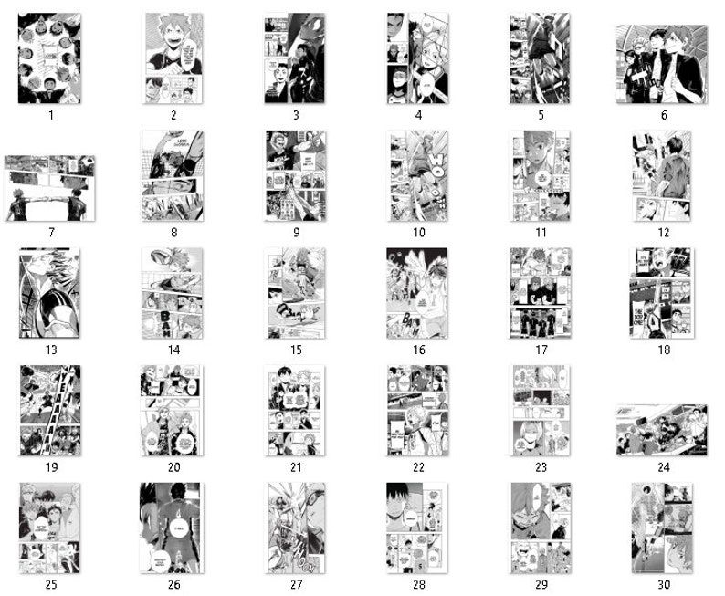 60pcs Haikyu Wall Collage, Manga, Aesthetic, Manga Wall, Manga Panels, Anime Manga Wall Art image 3