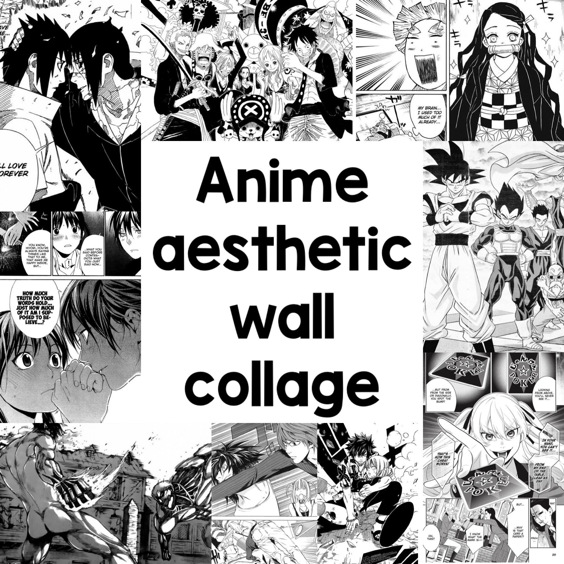 PRINTED 144 PCS Manga Panel Wall Collage Anime Wall Collage -  Israel