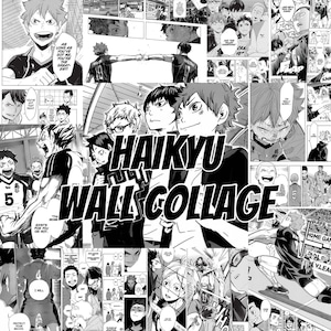 60pcs Haikyu Wall Collage, Manga, Aesthetic, Manga Wall, Manga Panels, Anime Manga Wall Art image 1