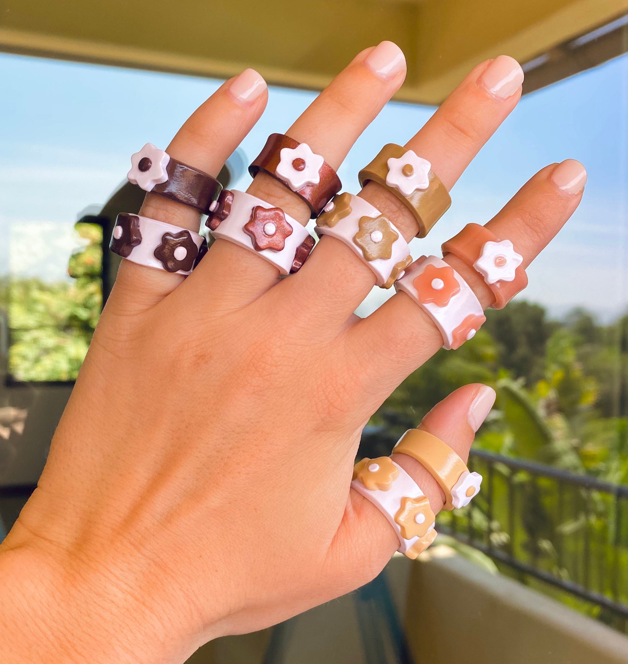 Clay Ring Set Chunky Clay Ring y2k Inspired Clay Ring Etsy