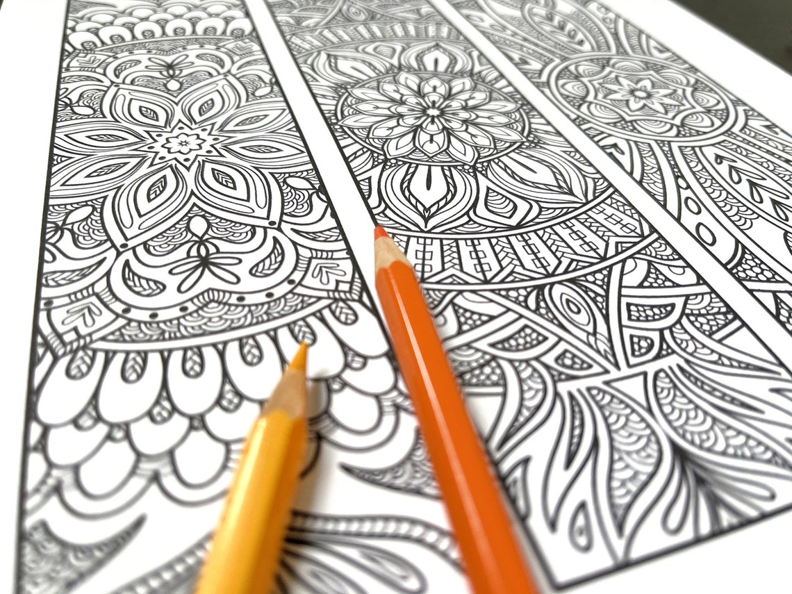 Mandala Marque Page A Imprimer Et A Colorier 3 marque-pages Mandala imprimable à colorier Produit à | Etsy