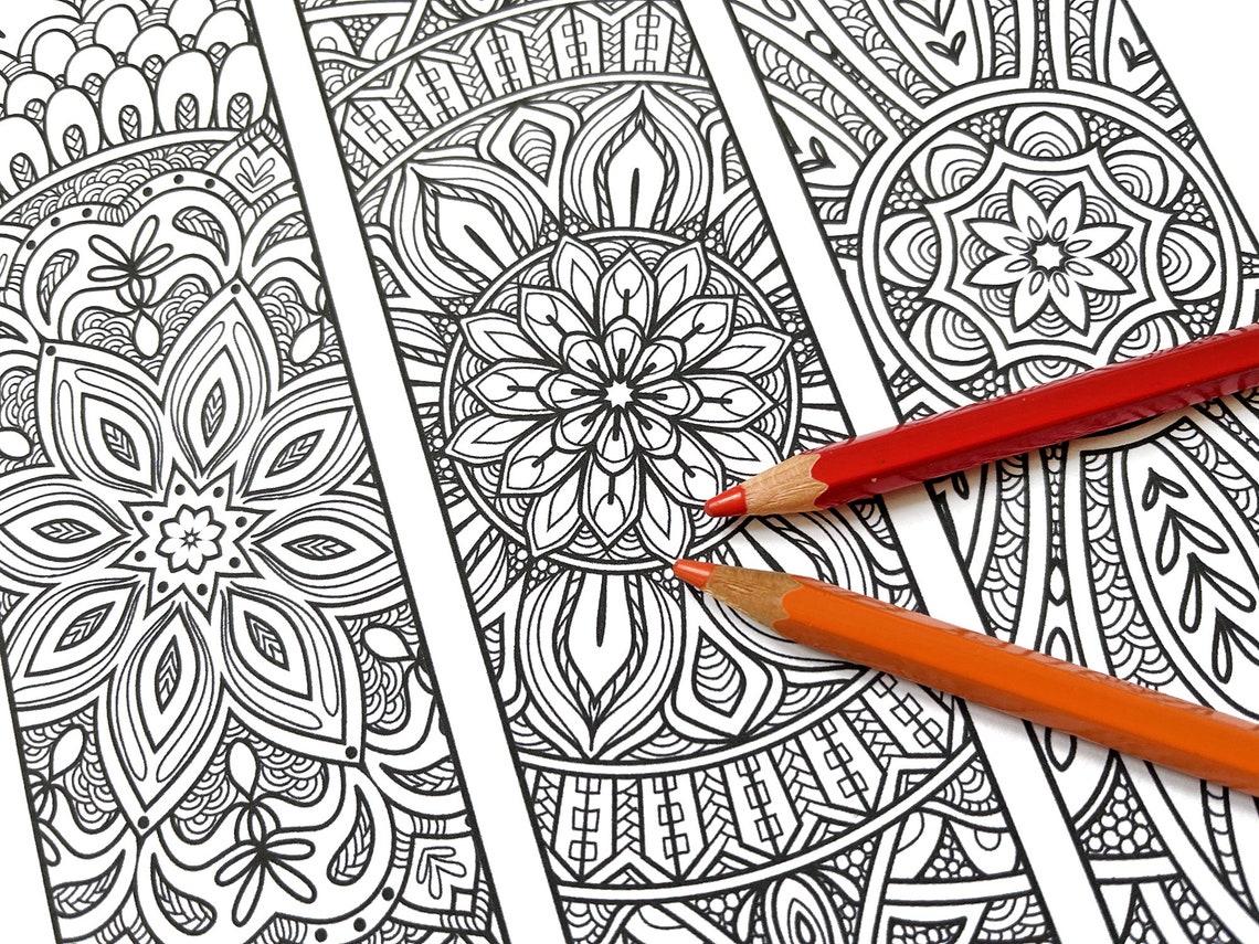 Mandala Marque Page A Imprimer Et A Colorier 3 marque-pages Mandala imprimable à colorier Produit à | Etsy
