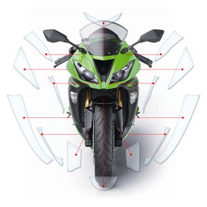 Paint protection & tank protection film for Kawasaki ZX6R 636 2013-2018 Scratch protection, stone chip protection, motorcycle film