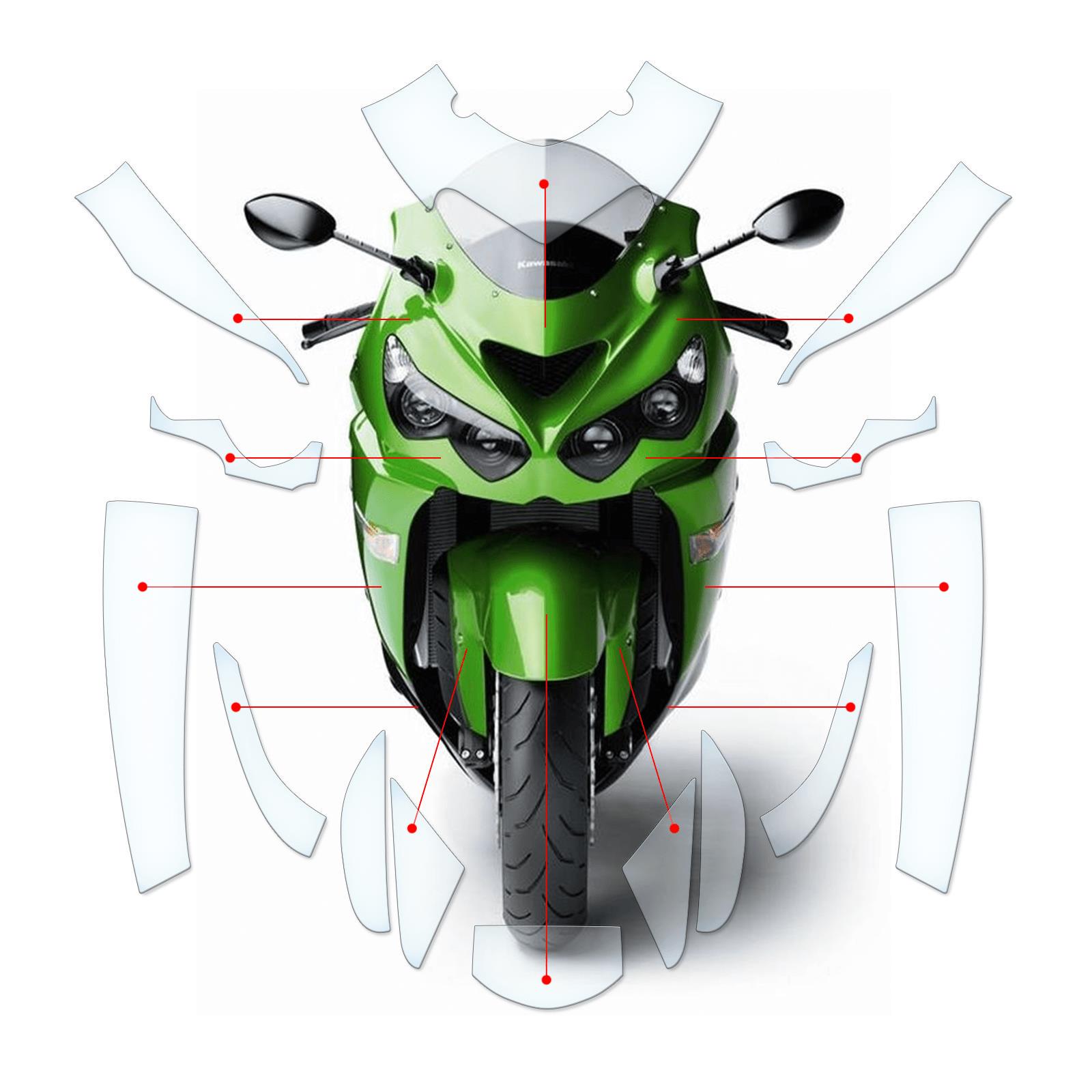 ゼロ Paint Protection & Tank Protection Film for Kawasaki ZZR1500