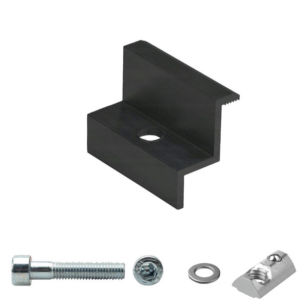 End clamp bracket attachment for solar modules PV solar panel including screws SET