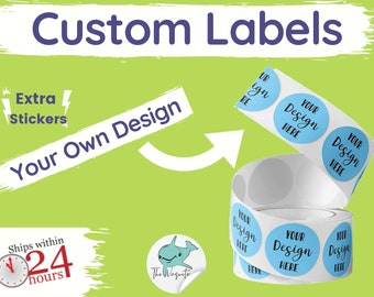 Custom Labels with Your Own Design or Pre Made Custom Roll Circle Stickers Labels! premade Bulk stickers FREE Fast shipping! Ships Next Day