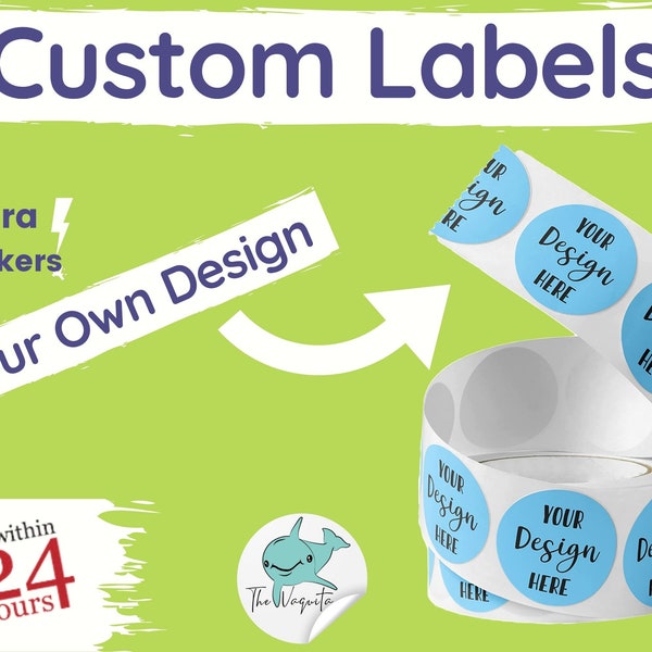 Custom Labels with Your Own Design or Pre Made Custom Roll Circle Stickers Labels! premade Bulk stickers FREE Fast shipping! Ships Next Day