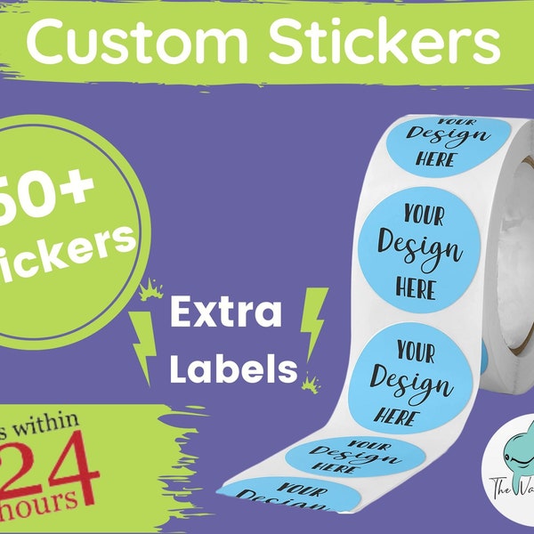 150 x Custom Stickers Your Own Design or Pre Made Custom Roll Circle stickers! premade Bulk stickers FREE Fast shipping! Ships Next Day