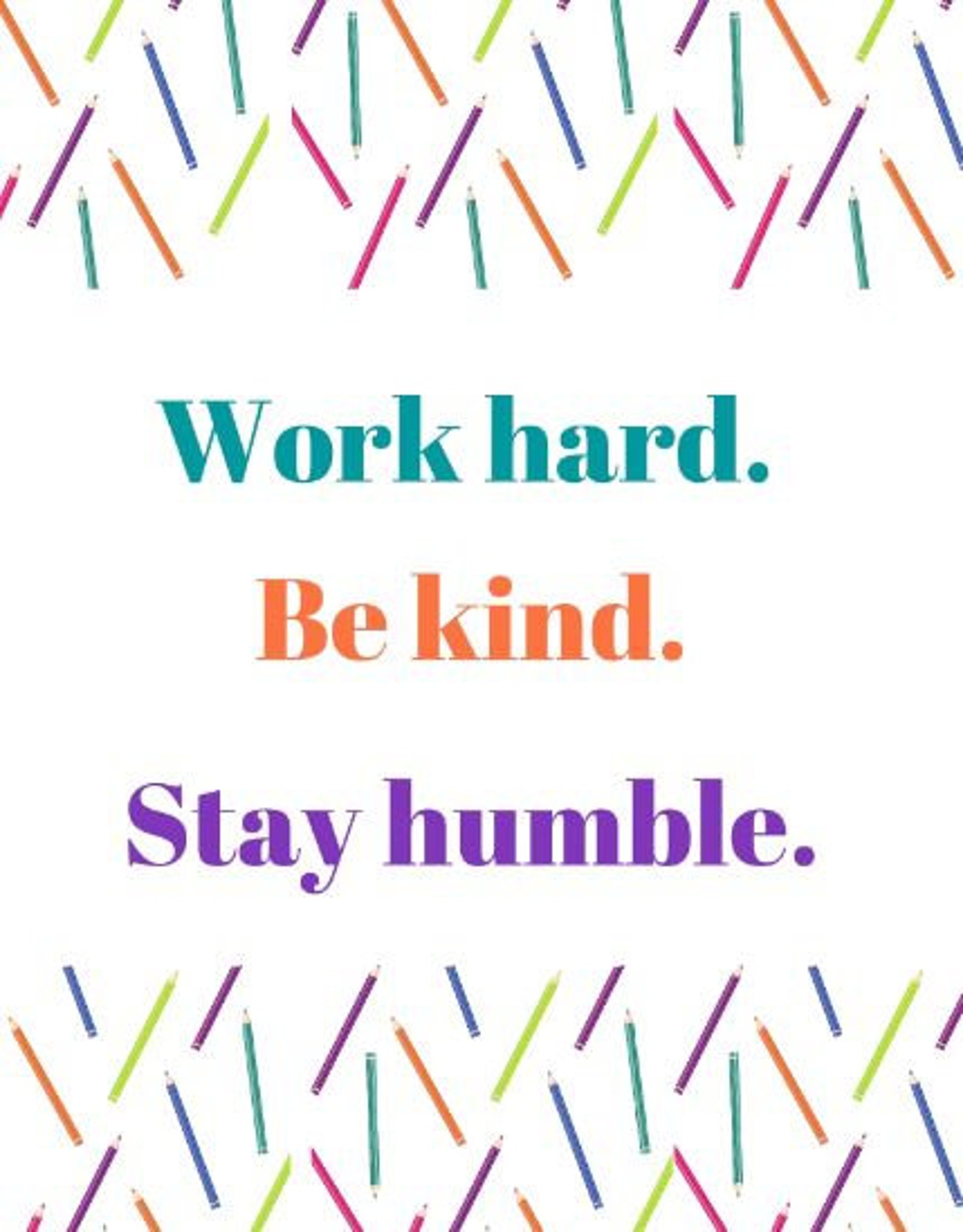8 X 10 Motivational Classroom Signs Color Pencil Theme - Etsy
