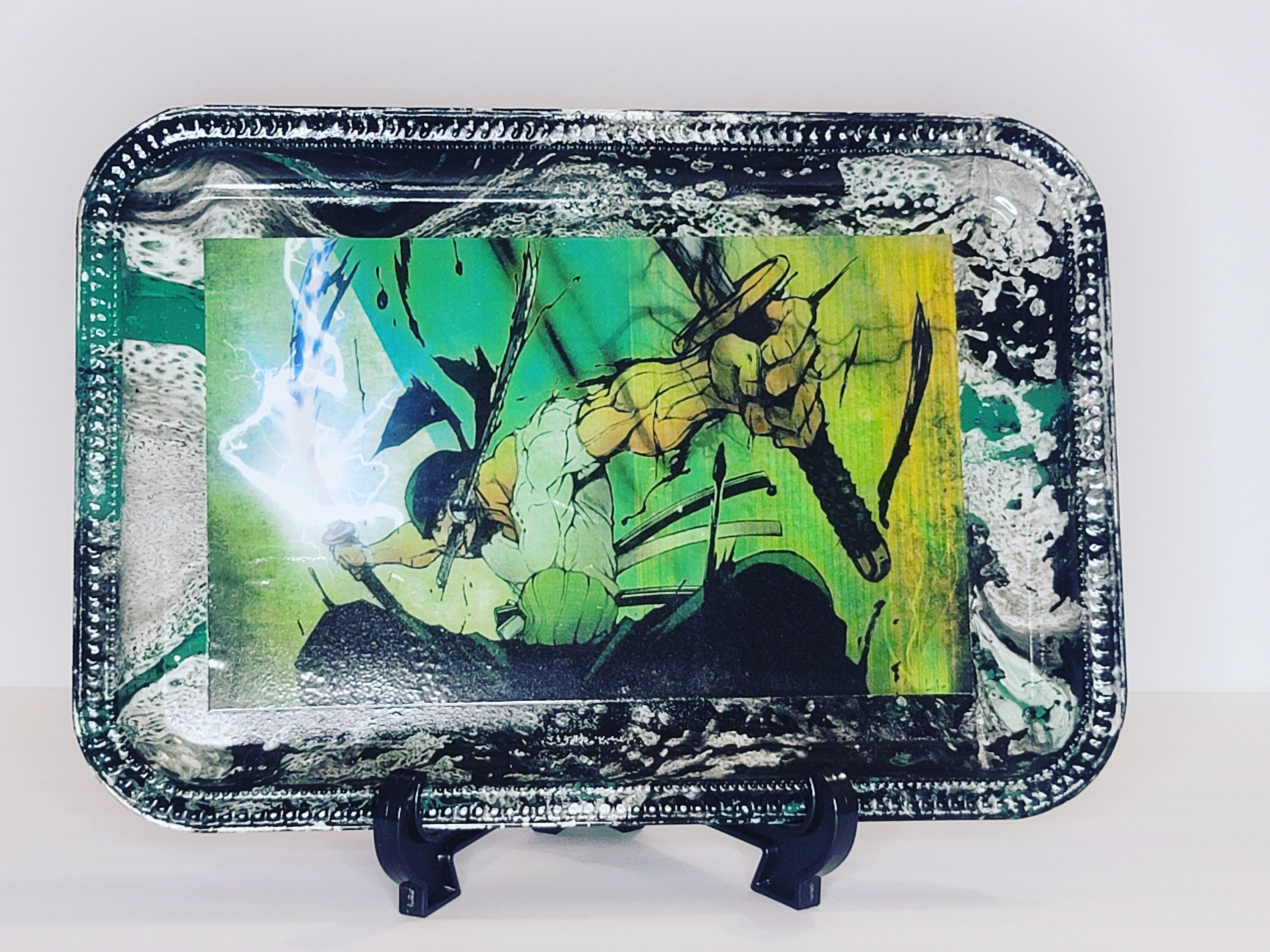 Custom Anime themed Hydro painted rolling tray Etsy
