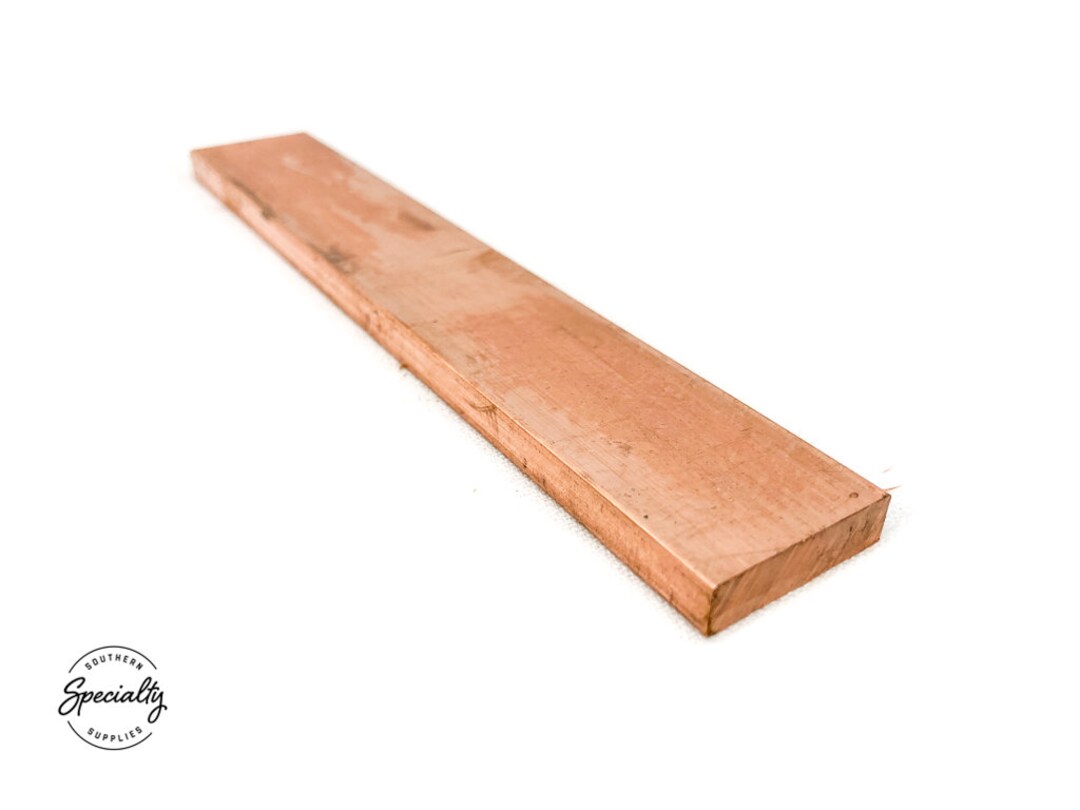 USA C110 Copper Bar - 1/8" X 1" X 12" Solid Flat Mill Stock, H02 Temper, Mill Finish, Made In USA-559844