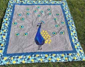 Peacock Throw Quilt