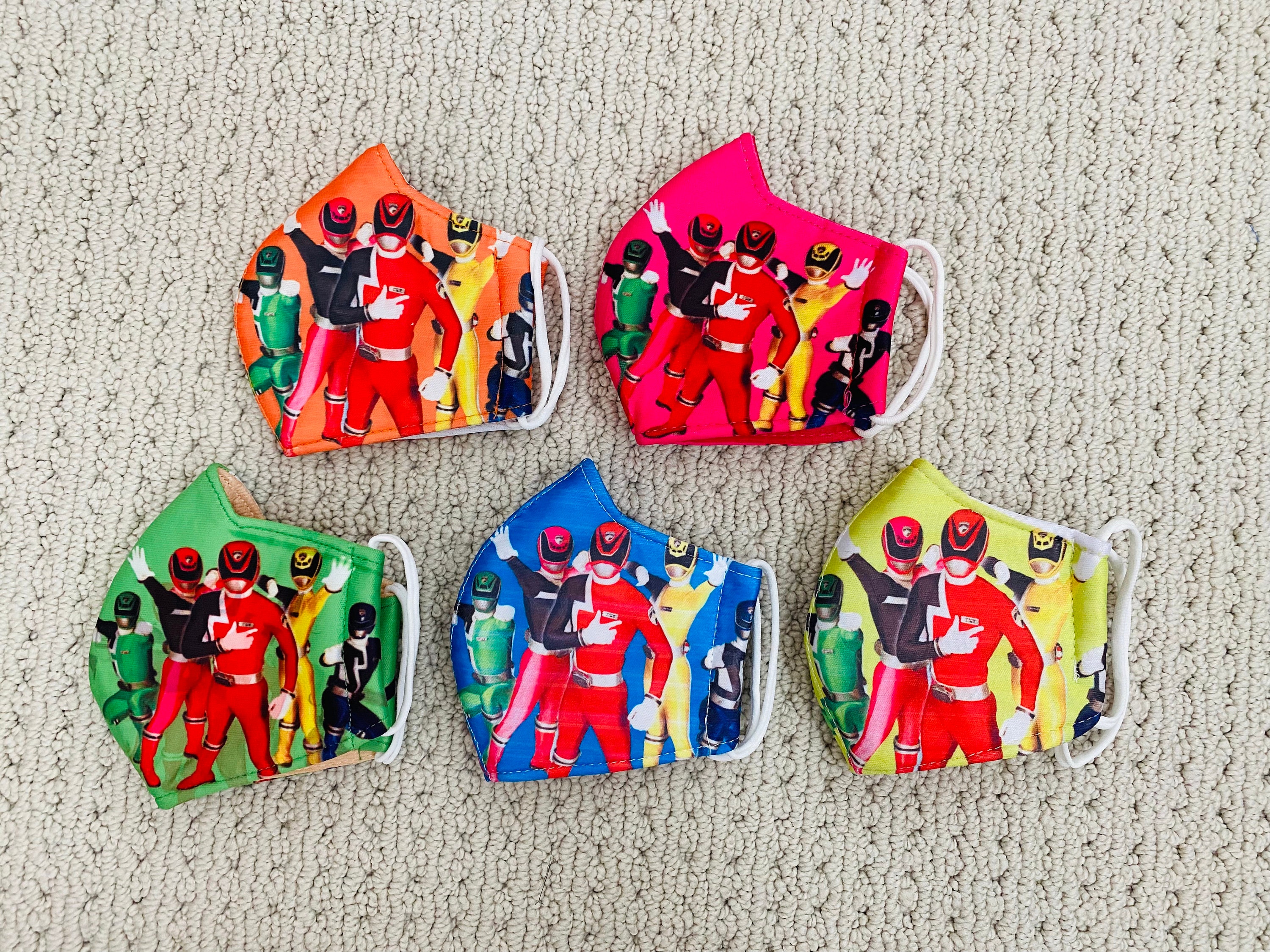 Kids Size Power Rangers Face Mask Etsy