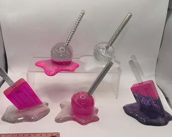 Resin popsicle sucker lollipop melting decor party