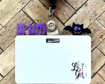 Little Batty Badge Buddy Topper Fall Badge Topper A Lil Batty Badge Buddy Halloween Nursing Flair ID Accessories Nurse Gift Teacher Gift
