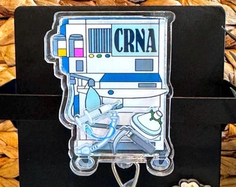 Anesthesia Machine Badge Reel Shaker Badge Reel CRNA Badge Reel Interchangeable Badge Acrylic Badge Reel Anesthesia Gift CRNA Gift