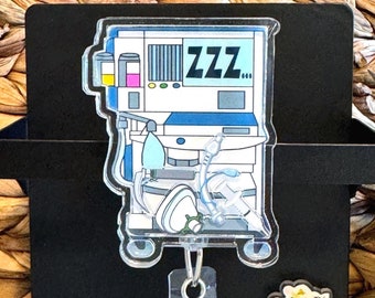 Anesthesia Machine Badge Reel ZZZ Shaker Badge Reel CRNA Badge Reel Interchangeable Badge Acrylic Badge Reel Anesthesia Gift CRNA Gift