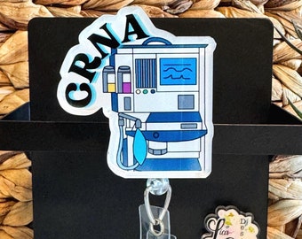 CRNA Anesthesia Machine Badge Reel Nurse Anesthetist Lanyard Carabiner Interchangeable Acrylic Badge Reel Anesthesia Gift CRNA Gift