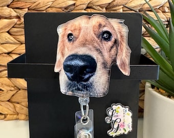 Pet Badge Reel Custom Photo Badge Dog Badge Reel Photo Badge Holder Custom Dog Face Custom Cat Face Custom Badge Reel Keychain Magnet Gift