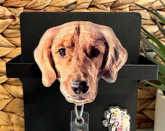 Pet Badge Reel Custom Portrait Badge Reel Dog Badge Reel Cat Photo Badge Reel Custom Dog Face Custom Cat Face Custom Badge Reel Nurse Gift