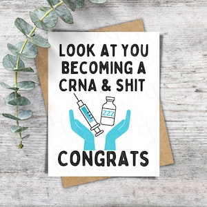 CRNA Graduation Card Anesthesia Card Funny Anesthesia Card CRNA Gift Anesthesia Gift Anesthesia Graduation Card
