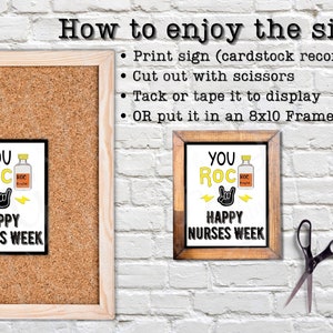 Nurses Week Printable Sign: You Roc Nurse Appreciation Gift (digital ...
