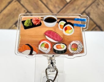 Sushi Shaker Badge Reel Food Shaker Badge Reel Nurse Badge Reel Shaker Badge Teacher Badge Sushi Badge Nurse Gift Teacher Gift Sushi Gift
