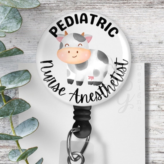 Pediatric Nurse Anesthetist Anesthesia Badge Reel CRNA Badge Reel Lanyard  Retractable Badge Holder Badge Reel Cute Anesthesia Gift CRNA Gift 