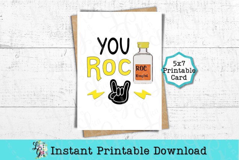 Anesthesia Printable Card Instant Digital Download You Roc Etsy