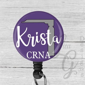 Personalized Name Badge Reel Anesthesia Badge Personalized CRNA Badge Reel Personalized Anesthesia Gift CRNA Gift