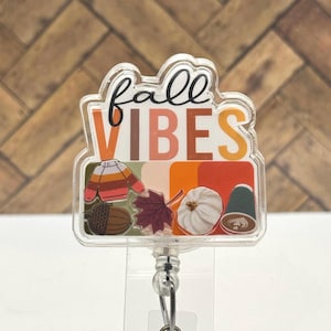 Fall Shaker Badge Reel: Nurse/Teacher Gift