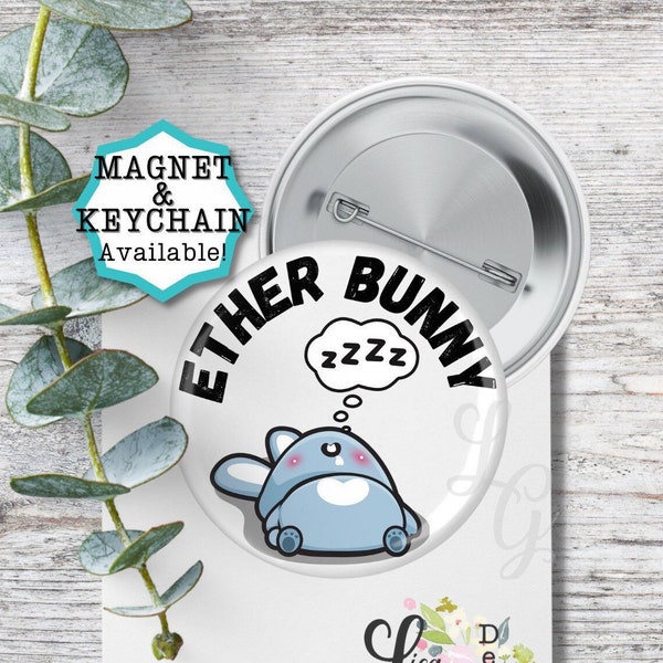 Easter Anesthesia Pin Ether Bunny Anesthesia Magnet Anesthetist Magnet Keychain Pin CRNA Magnet CRNA Button Anesthesia Tech Gift CRNA Gift