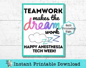 Anesthesia Tech Week Printable Sign Instant Digital Download Team Anesthesia Technician Appreciation Healthcare Thank You Anesthesia Gift