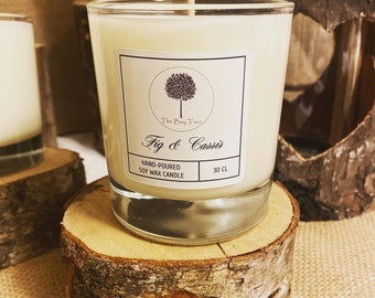 Hand poured FIG & CASSIS soy wax candle / Christmas gift / glass soy wax candle / perfect present / eco friendly vegan soy wax / UK based