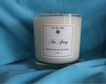 Handpoured SEA SPRAY soy wax candle / glass container candle / perfect gift / soy wax candle / gift / eco friendly vegan soy wax