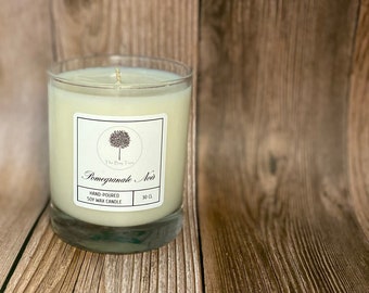 Handpoured POMEGRANATE NOIR soy wax candle /  perfect gift / soy wax container candle / gift / eco friendly vegan soy wax / UK based