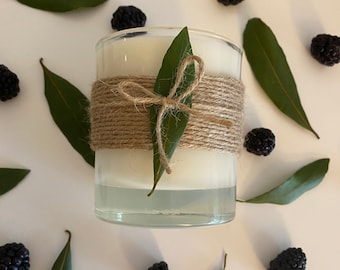 Handpoured BAY & BLACKBERRY soy wax candle /  perfect gift / soy wax container candle / gift / eco friendly vegan soy wax / UK based