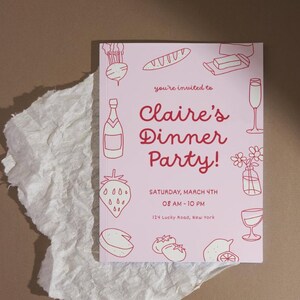Dinner Party Invitation | Editable Template | Instant Download | Aesthetic Canva Templates