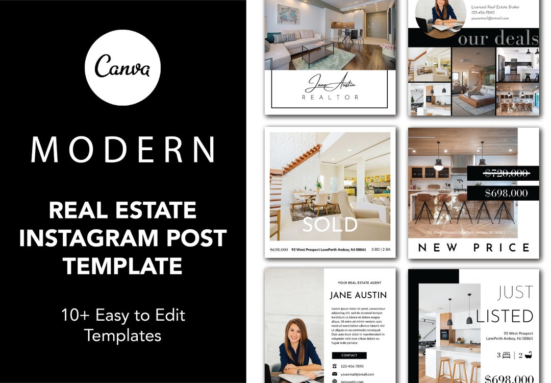 Modern Real Estate Canva Templates | Digital Download | Instagram ...