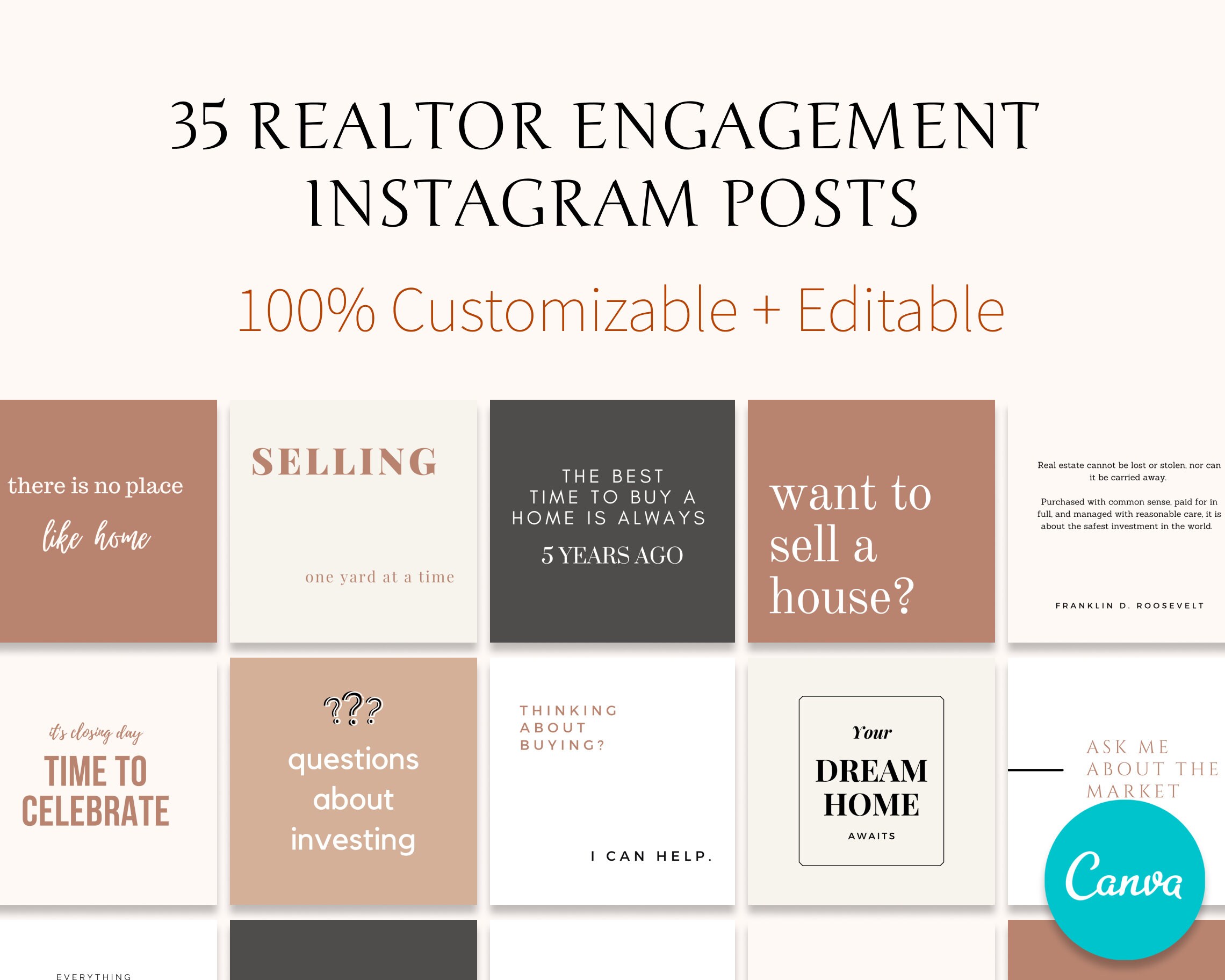 NEW 35 Realtor Instagram Engagement Posts Realtor Marketing Instagram