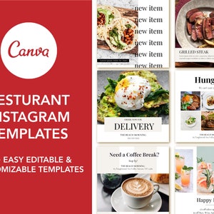 Restaurant Instagram Templates | Food Posts | Blog Template | Food Blogger | Engagement Post | Business | Instant Download | Social Media