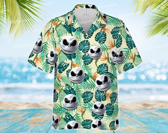 Jack Skellington Hawaiian Shirt, Swim Trunk With Jack Skellington, Disney Trip Summer Hawaiian Shirt, Disney Bathing Suit, Hawaiian Outfits.