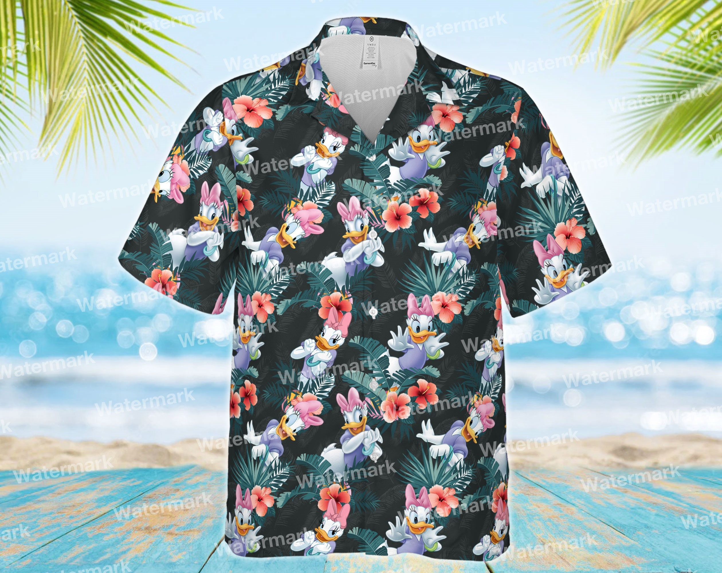 Donald Duck Floral Hawaiian Shirt, Family Hawaiian Outfit