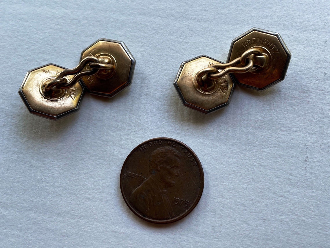 Krementz Vintage Art Deco cufflinks. Etsy