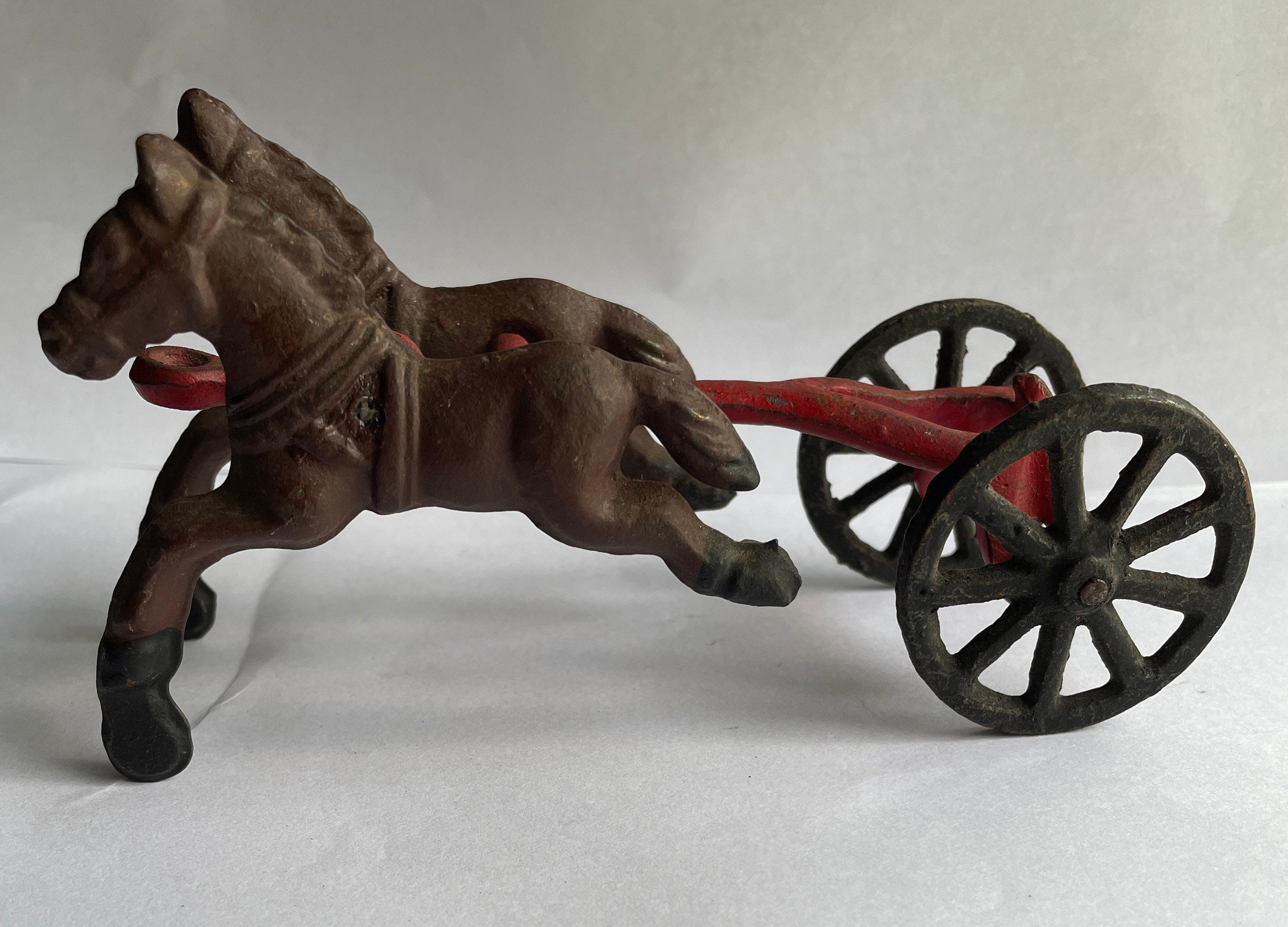 Vintage cast iron horse team. Two horses. Etsy