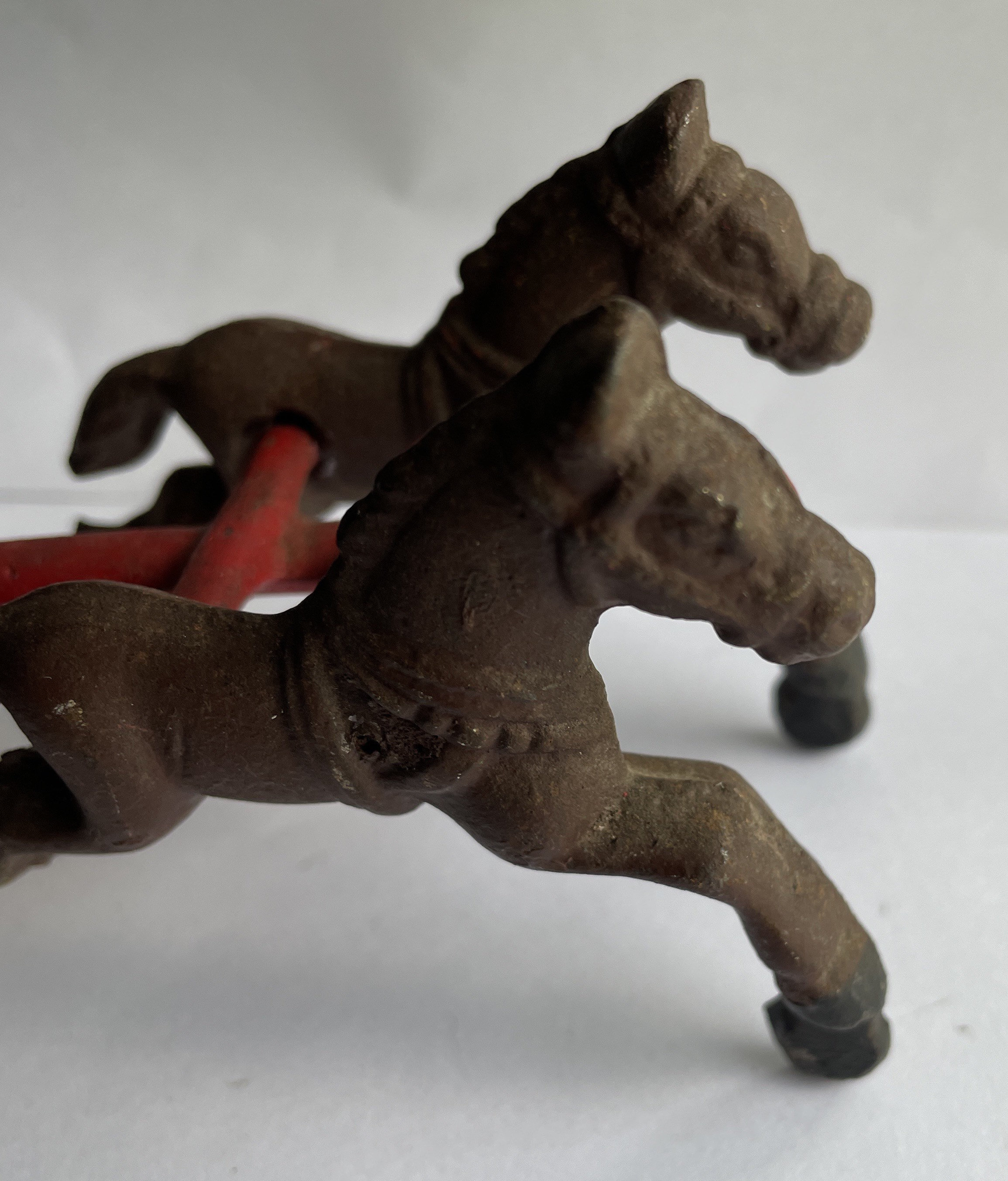 Vintage cast iron horse team. Two horses. Etsy