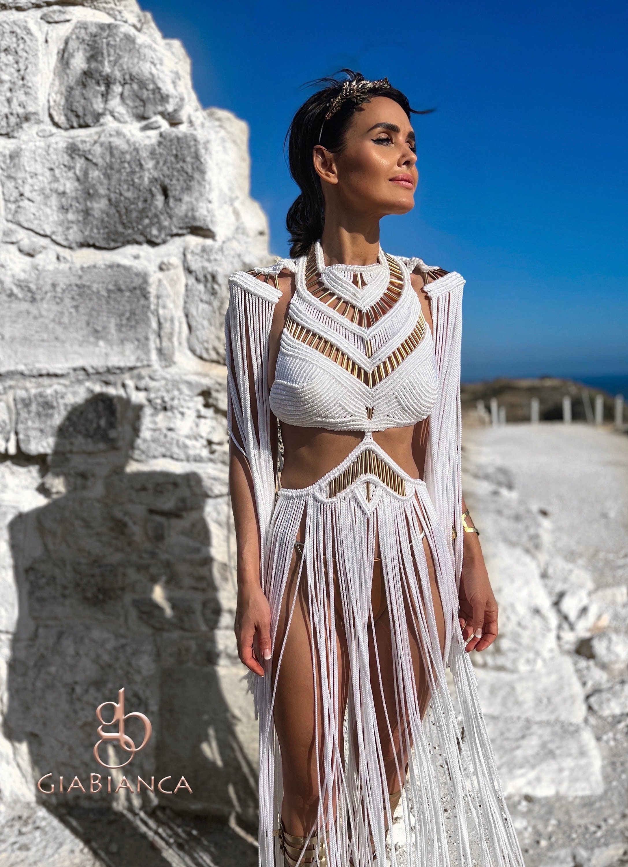 Helen of Troy Dress. Macrame Dress, Festival Clothing, Festival Dress,  Handmade Dress, Beach Cover Up, Rave Outfit, Burningman Dress 