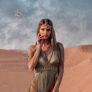 Aphrodite Dress. Festival outfit, burning man outfit, macrame dress, festival clothing, goddess dress, boho dress, tassel dress, rave outfit